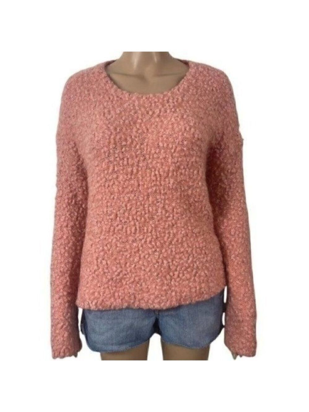 Nectar Clothing Peach Popcorn Knit Sweater Size Small